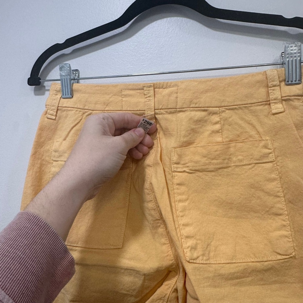 Frank & Eileen Womens Kinsale Performance Pant Sunshine Yellow Cotton Flax $298 - Picture 5 of 8